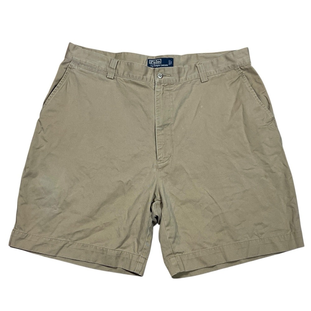 Vtg Polo Ralph Lauren Philip Short Mens 38x8 Beige 100% Cotton Classic Preppy